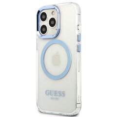 Guess GUHMP13XHTRMB iPhone 13 Pro Max 6,7" niebieski|blue hard case Metal Outline Magsafe цена и информация | Чехлы для телефонов | kaup24.ee