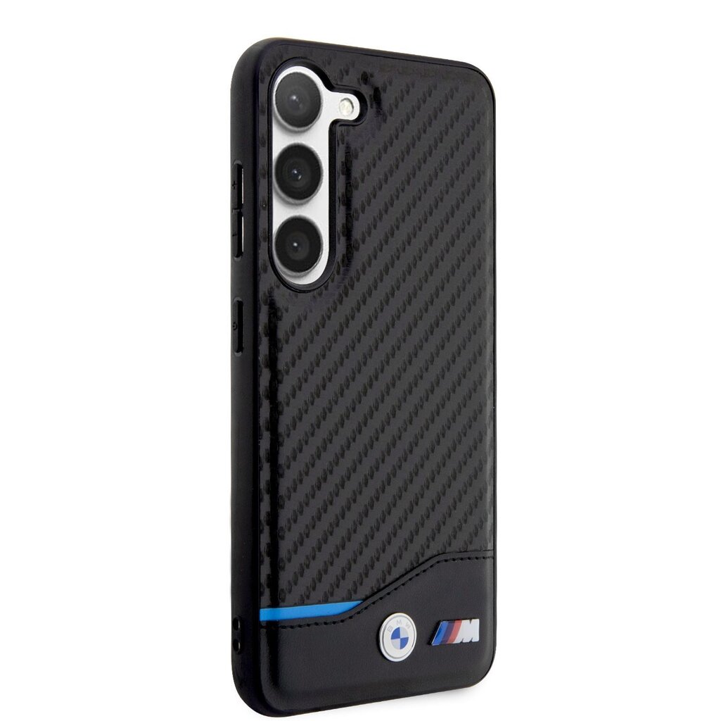 BMW M PU Carbon Blue Line Case for Samsung Galaxy S23 Black hind ja info | Telefoni kaaned, ümbrised | kaup24.ee