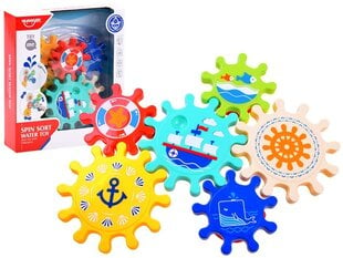 Игрушка для ванной Huanger Colored Gears цена и информация | Drewniana Wieża Piramida Kura Nakładanie Kolorowych Kwadratów LD-15 15276 | kaup24.ee