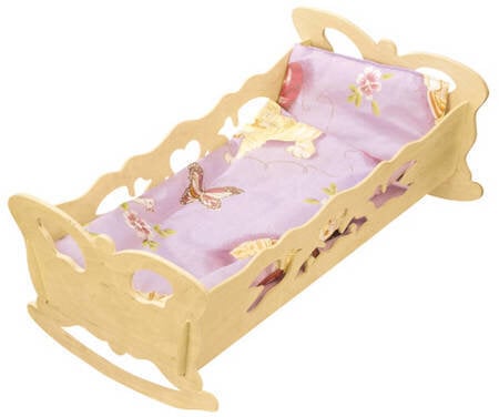 Ümbritsetud puidust võrevoodiga nuku jaoks, pruun hind ja info | Tüdrukute mänguasjad | kaup24.ee
