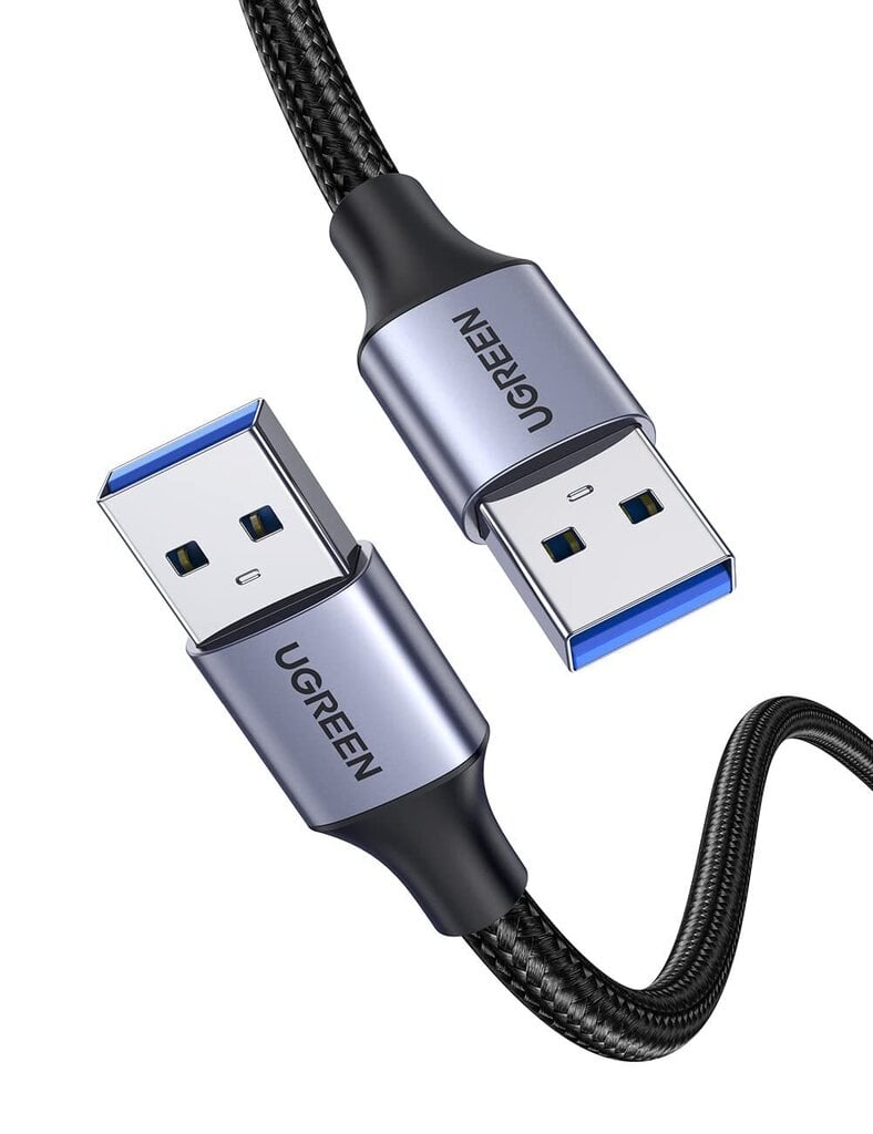 USB3.0 cable Male USB-A to Male USB-A UGREEN 2A, 0.5m (black) цена и информация | Kaablid ja juhtmed | kaup24.ee