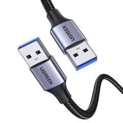 USB3.0 cable Male USB-A to Male USB-A UGREEN 2A, 1m (black) цена и информация | Кабели и провода | kaup24.ee