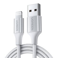 Cable Lightning to USB UGREEN 2.4A US199, 1.5m (silver) hind ja info | Kaablid ja juhtmed | kaup24.ee