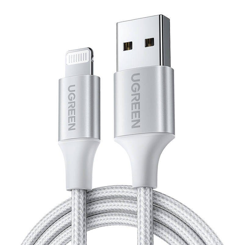 Cable Lightning to USB UGREEN 2.4A US199, 1.5m (silver) цена и информация | Kaablid ja juhtmed | kaup24.ee