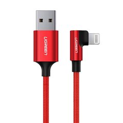 UGREEN Угловой кабель Lightning-USB-A UGREEN US299, 2,4 А, 1 м (красный) цена и информация | Кабели и провода | kaup24.ee