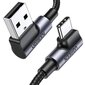 USB-C to USB-A 2.0 Angled Cable UGREEN US176, 3A, 3m (Black) hind ja info | Kaablid ja juhtmed | kaup24.ee