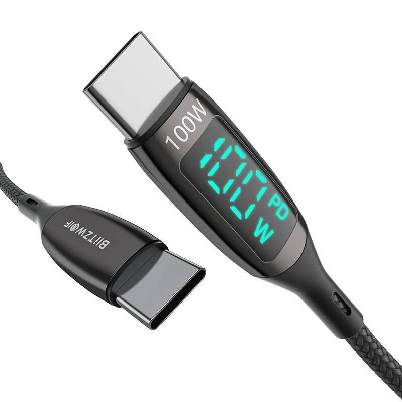 Blitzwolf BW-TC23, USB-C, 1.8 m hind ja info | Kaablid ja juhtmed | kaup24.ee