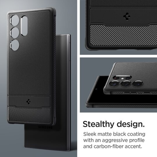 Case SPIGEN Rugged Armor ACS05613 for Samsung Galaxy S23 Ultra - Matte Black hind ja info | Telefoni kaaned, ümbrised | kaup24.ee