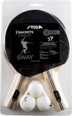 Stiga Ping pong racket set Sway 2 rackets 3 balls hind ja info | Lautennise reketid ja reketi kotid | kaup24.ee