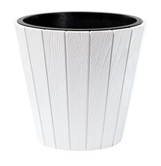 Pott on plastikust, valge, 39,3 cm цена и информация | Вазоны | kaup24.ee