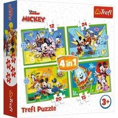 Набор пазлов Trefl Mickey Mouse 12+15+20+24 дет. цена и информация | Пазлы | kaup24.ee
