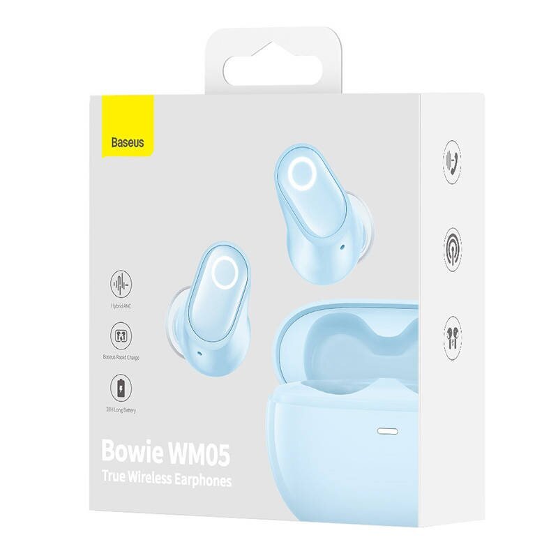 Wireless headphones Baseus Bowie WM05 TWS, Bluetooth 5.0 (blue) hind ja info | Kõrvaklapid | kaup24.ee