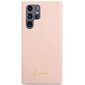 Guess GUHCS23LLSLMGPP S23 Ultra S918 różowy|pink hardcase Silicone Script Metal Logo цена и информация | Telefoni kaaned, ümbrised | kaup24.ee