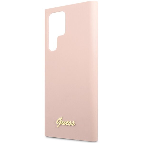 Guess GUHCS23LLSLMGPP S23 Ultra S918 różowy|pink hardcase Silicone Script Metal Logo цена и информация | Telefoni kaaned, ümbrised | kaup24.ee