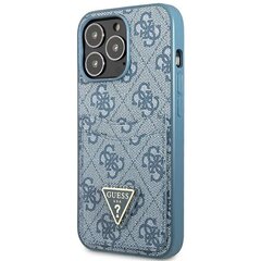 Guess GUHCP13LP4TPB iPhone 13 Pro | 13 6,1" niebieski|blue hardcase 4G Triangle Logo Cardslot hind ja info | Telefoni kaaned, ümbrised | kaup24.ee