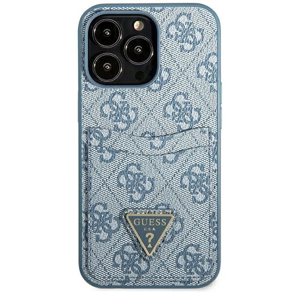 Guess GUHCP13LP4TPB iPhone 13 Pro | 13 6,1" niebieski|blue hardcase 4G Triangle Logo Cardslot hind ja info | Telefoni kaaned, ümbrised | kaup24.ee