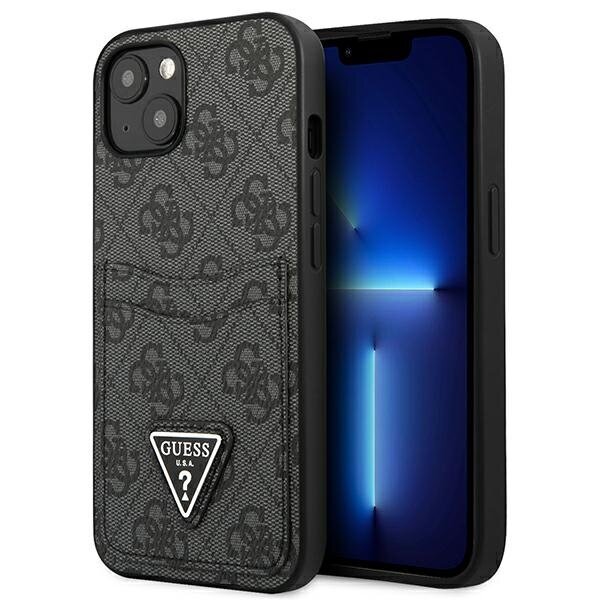 Guess GUHCP13SP4TPK iPhone 13 mini 5,4" czarny|black hardcase 4G Triangle Logo Cardslot hind ja info | Telefoni kaaned, ümbrised | kaup24.ee