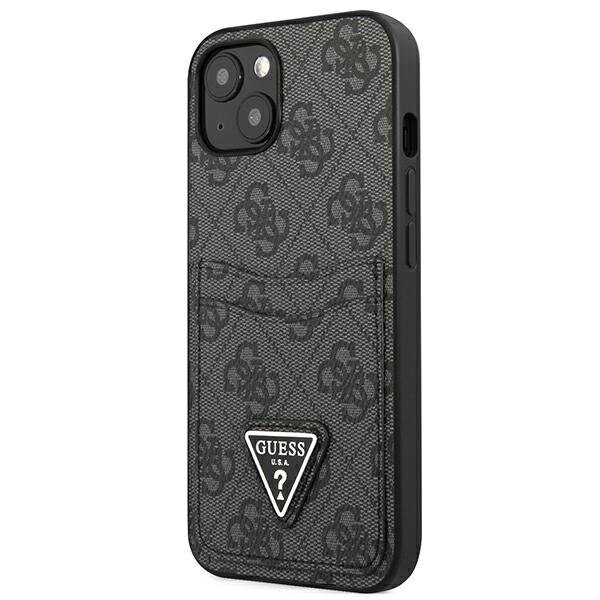 Guess GUHCP13SP4TPK iPhone 13 mini 5,4" czarny|black hardcase 4G Triangle Logo Cardslot hind ja info | Telefoni kaaned, ümbrised | kaup24.ee