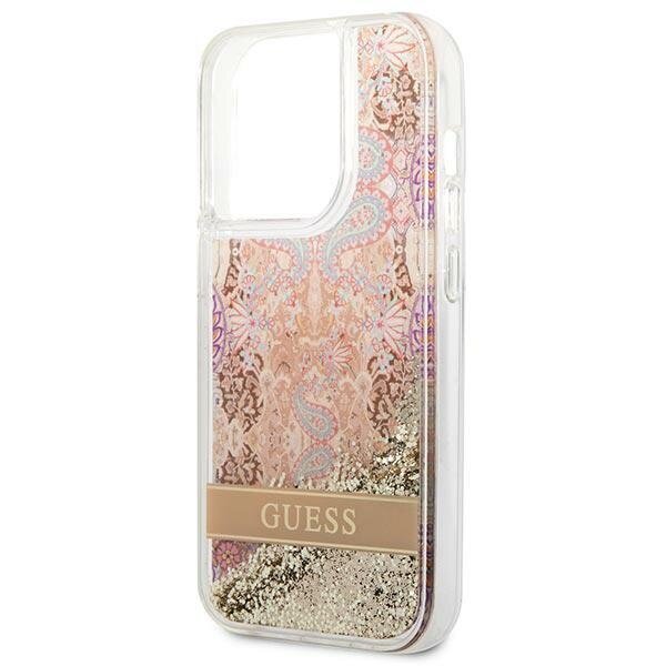 Guess GUHCP14XLFLSD iPhone 14 Pro Max 6,7" złoty|gold hardcase Paisley Liquid Glitter hind ja info | Telefoni kaaned, ümbrised | kaup24.ee