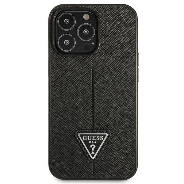 Guess GUHCP14XPSATLK iPhone 14 Pro Max 6,7" czarny|black hardcase SaffianoTriangle Logo hind ja info | Telefoni kaaned, ümbrised | kaup24.ee