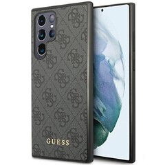 Guess GUHCS23LG4GFGR S23 Ultra S918 szary|grey hardcase 4G Metal Gold Logo hind ja info | Telefoni kaaned, ümbrised | kaup24.ee