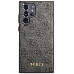 Guess GUHCS23LG4GFGR S23 Ultra S918 szary|grey hardcase 4G Metal Gold Logo цена и информация | Чехлы для телефонов | kaup24.ee