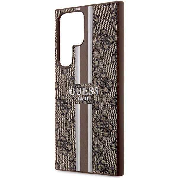 Guess GUHCS23LP4RPSW S23 Ultra S918 brązowy|brown hardcase 4G Printed Stripe цена и информация | Telefoni kaaned, ümbrised | kaup24.ee