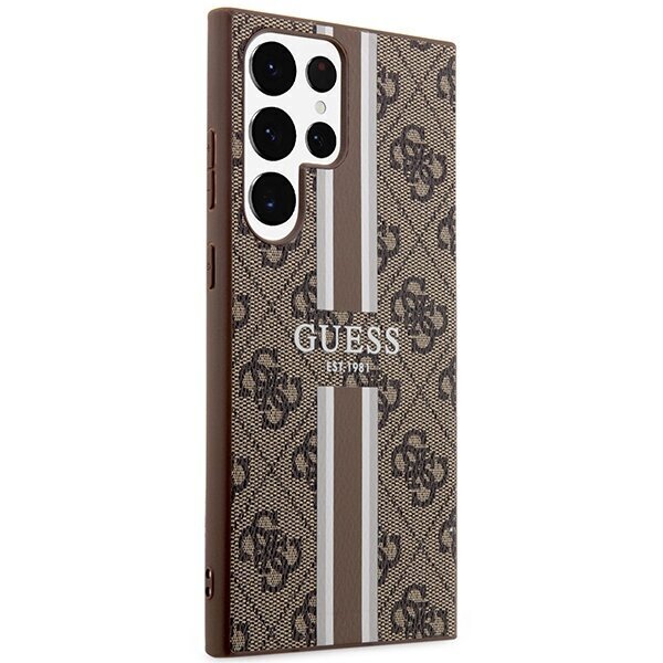 Guess GUHCS23LP4RPSW S23 Ultra S918 brązowy|brown hardcase 4G Printed Stripe цена и информация | Telefoni kaaned, ümbrised | kaup24.ee