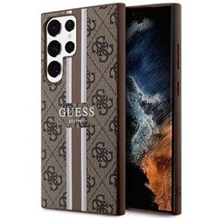 Guess GUHCS23LP4RPSW S23 Ultra S918 brązowy|brown hardcase 4G Printed Stripe hind ja info | Telefoni kaaned, ümbrised | kaup24.ee