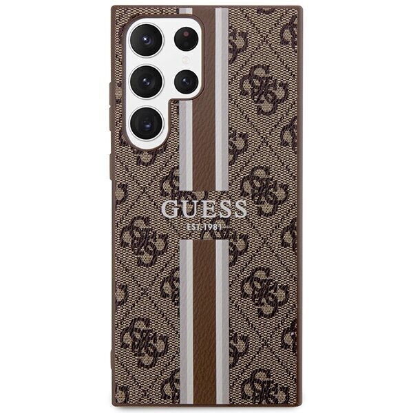 Guess GUHCS23LP4RPSW S23 Ultra S918 brązowy|brown hardcase 4G Printed Stripe hind ja info | Telefoni kaaned, ümbrised | kaup24.ee