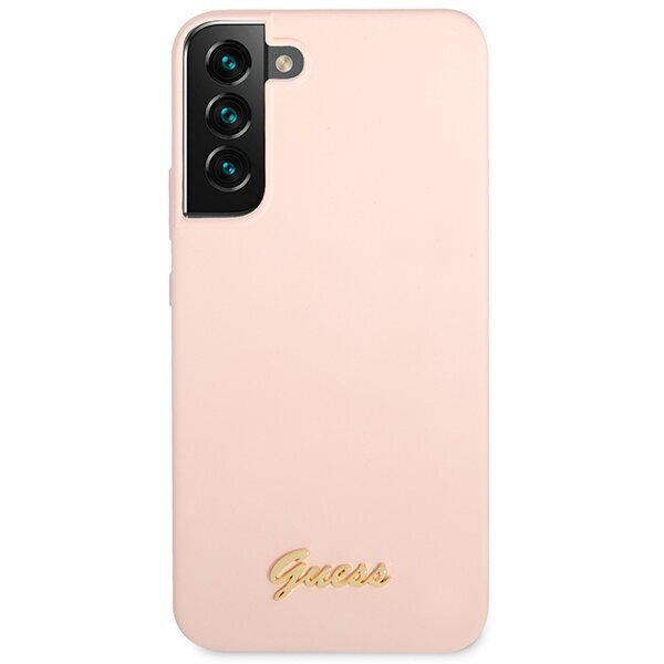 Guess GUHCS23SLSLMGPP S23 S911 różowy|pink hardcase Silicone Script Metal Logo hind ja info | Telefoni kaaned, ümbrised | kaup24.ee