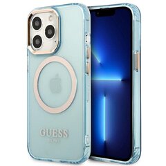 Guess GUHMP13LHTCMB iPhone 13 Pro | 13 6,1" niebieski|blue hard case Gold Outline Translucent MagSafe цена и информация | Чехлы для телефонов | kaup24.ee