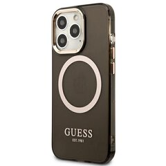 Guess GUHMP13LHTCMK iPhone 13 Pro | 13 6,1" czarny|black hard case Gold Outline Translucent MagSafe цена и информация | Чехлы для телефонов | kaup24.ee