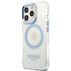 Guess GUHMP13LHTRMB iPhone 13 Pro | 13 6,1" niebieski|blue hard case Metal Outline Magsafe hind ja info | Telefoni kaaned, ümbrised | kaup24.ee