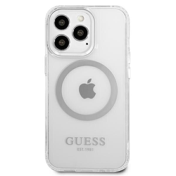 Guess GUHMP13LHTRMS iPhone 13 Pro | 13 6,1" srebrny|silver hard case Metal Outline Magsafe hind ja info | Telefoni kaaned, ümbrised | kaup24.ee