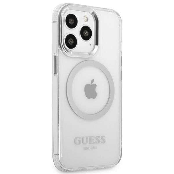 Guess GUHMP13LHTRMS iPhone 13 Pro | 13 6,1" srebrny|silver hard case Metal Outline Magsafe hind ja info | Telefoni kaaned, ümbrised | kaup24.ee