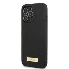 Guess GUHMP13LSPLK iPhone 13 Pro | 13 6,1" czarny|black hard case Silicone Logo Plate MagSafe hind ja info | Telefoni kaaned, ümbrised | kaup24.ee