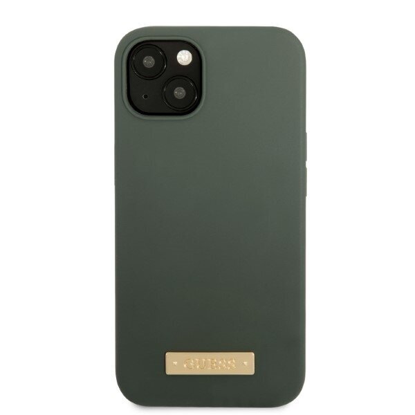 Guess GUHMP13MSBPLA iPhone 13 6,1" zielony|khaki hard case Silicone Logo Plate MagSafe цена и информация | Telefoni kaaned, ümbrised | kaup24.ee