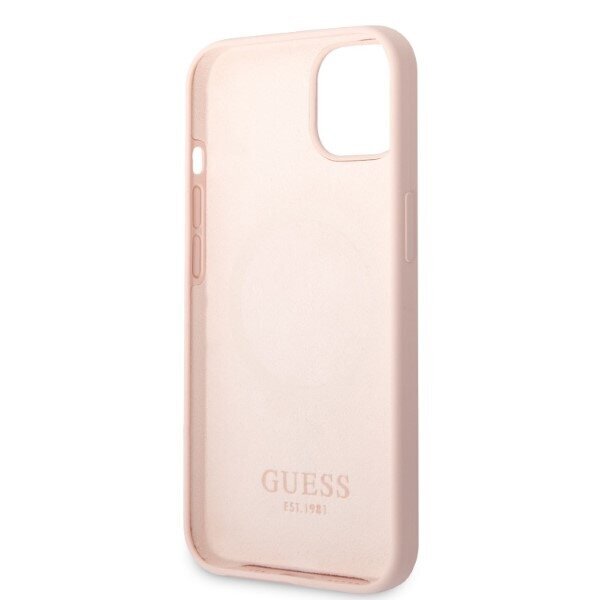 Guess GUHMP13SSBPLP iPhone 13 mini 5,4" różowy|pink hard case Silicone Logo Plate MagSafe hind ja info | Telefoni kaaned, ümbrised | kaup24.ee