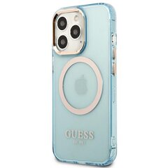 Guess GUHMP13XHTCMB iPhone 13 Pro Max 6,7" niebieski|blue hard case Gold Outline Translucent MagSafe цена и информация | Чехлы для телефонов | kaup24.ee