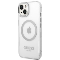 Guess GUHMP14SHTRMS iPhone 14 6,1" srebrny|silver hard case Metal Outline Magsafe hind ja info | Telefoni kaaned, ümbrised | kaup24.ee