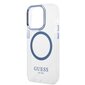 Guess GUHMP14XHTRMB iPhone 14 Pro Max 6,7" niebieski|blue hard case Metal Outline Magsafe hind ja info | Telefoni kaaned, ümbrised | kaup24.ee