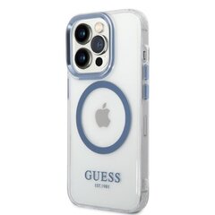 Guess GUHMP14XHTRMB iPhone 14 Pro Max 6,7" niebieski|blue hard case Metal Outline Magsafe цена и информация | Чехлы для телефонов | kaup24.ee