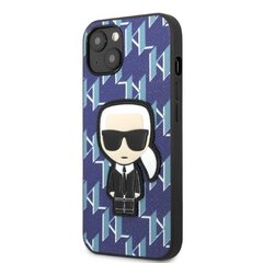 Karl Lagerfeld KLHCP13SPMNIKBL iPhone 13 mini 5,4" hardcase niebieski|blue Monogram Ikonik Patch hind ja info | Telefoni kaaned, ümbrised | kaup24.ee