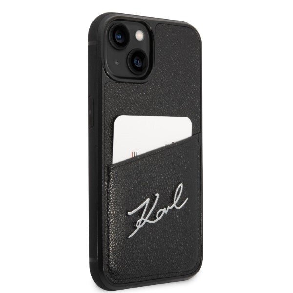 Karl Lagerfeld KLHCP14MCSSK iPhone 14 Plus 6,7" hardcase czarny|black Signature Logo Cardslot цена и информация | Telefoni kaaned, ümbrised | kaup24.ee