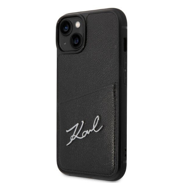 Karl Lagerfeld KLHCP14MCSSK iPhone 14 Plus 6,7" hardcase czarny|black Signature Logo Cardslot цена и информация | Telefoni kaaned, ümbrised | kaup24.ee