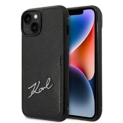 Karl Lagerfeld KLHCP14MCSSK iPhone 14 Plus 6,7" hardcase czarny|black Signature Logo Cardslot цена и информация | Чехлы для телефонов | kaup24.ee