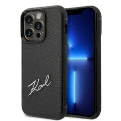 Karl Lagerfeld KLHCP14XCSSK iPhone 14 Pro Max 6,7" hardcase czarny|black Signature Logo Cardslot цена и информация | Чехлы для телефонов | kaup24.ee