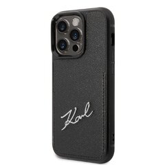 Karl Lagerfeld KLHCP14XCSSK iPhone 14 Pro Max 6,7" hardcase czarny|black Signature Logo Cardslot цена и информация | Чехлы для телефонов | kaup24.ee