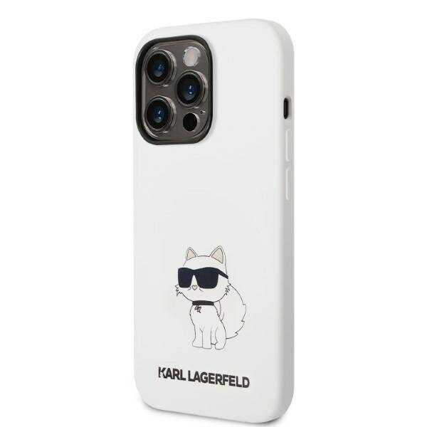 Karl Lagerfeld KLHMP14LSNCHBCH iPhone 14 Pro 6,1" hardcase biały|white Silicone Choupette MagSafe hind ja info | Telefoni kaaned, ümbrised | kaup24.ee